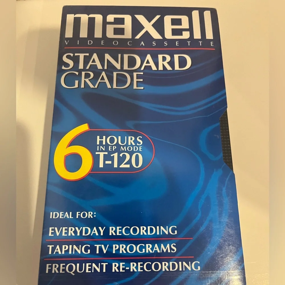 NEW IN SEALED PACKAGE MAXELL VIDEO CASSETTE / 6 HOURS IN EP MODE- T-120